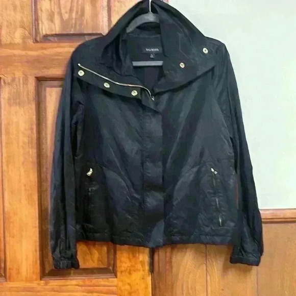 Talbots Black Jacket Zipper & Snaps 2 Zip Pockets Size M - Picture 1 of 15